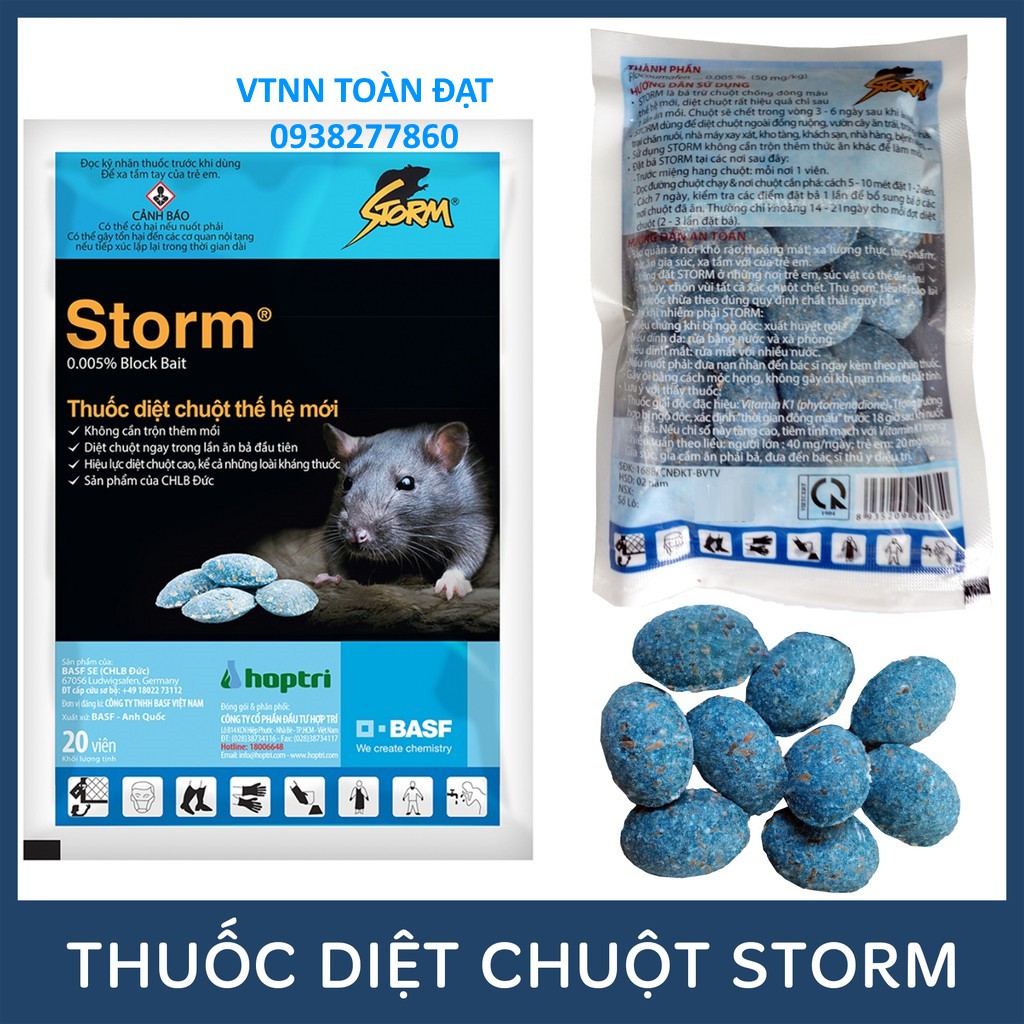 Thuốc Diệt Chuột STORM (20 viên) (Mẫu Thế Hệ Mới) - Thuốc Chuột Storm