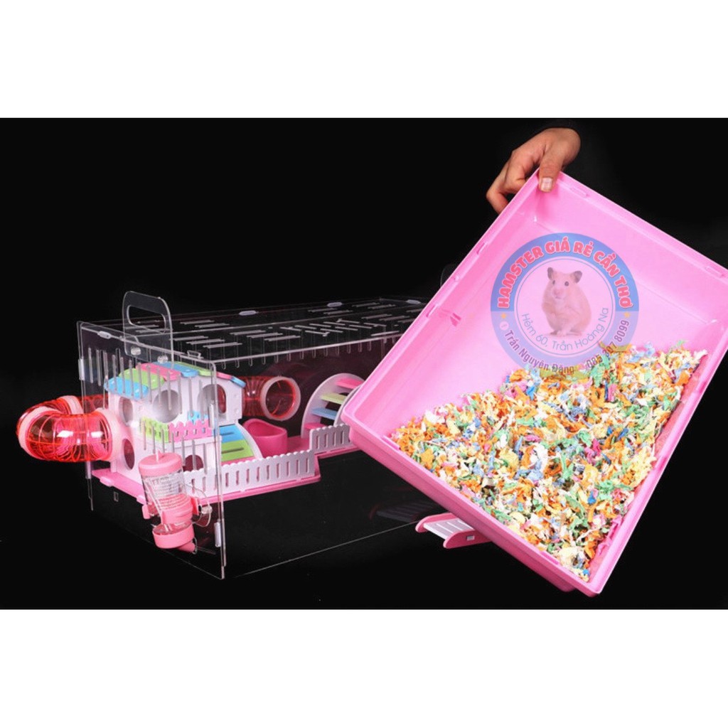 LỒNG MIKA TRONG SUỐT FULL PHỤ KIỆN NHƯ HÌNH SIZE 47X30X30CM