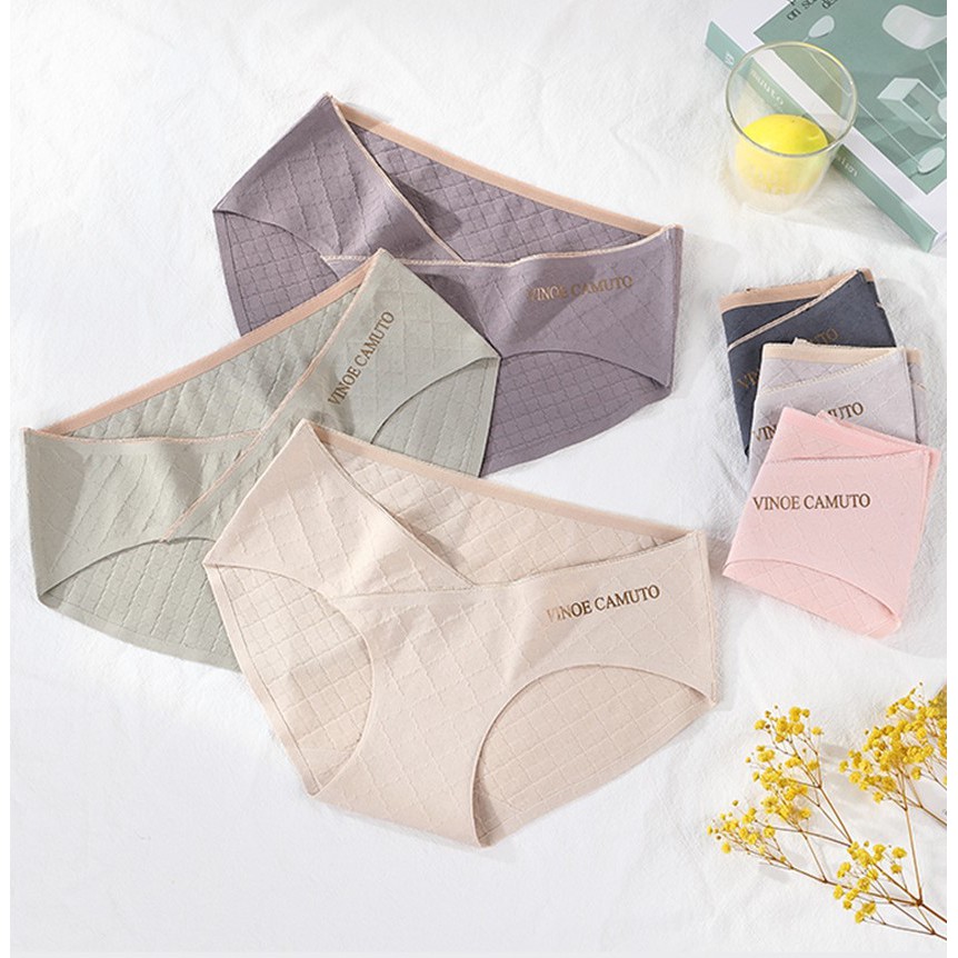 Set 4 QUẦN LÓT BẦU Cạp Chéo Cotton Cao Cấp - Kháng Khuẩn - BAO CHẤT LƯỢNG - GL04 - VC