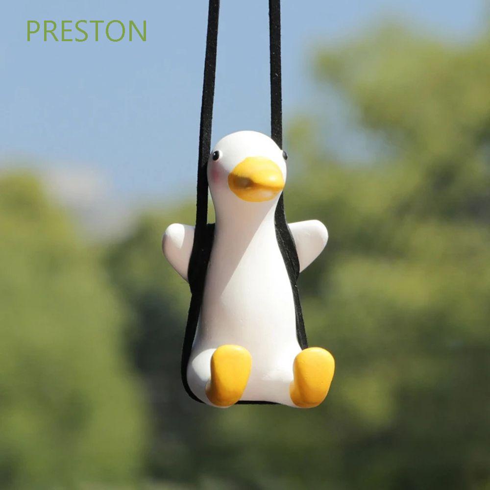 PRESTON Car Accessorie Swing Duck Pendant Car Fragrance Rearview Mirror Ornaments Cat Pendant Birthday Gift Car Goods Auto Decoraction Interior Accessories Gypsum Car styling Little Duck/Multicolor