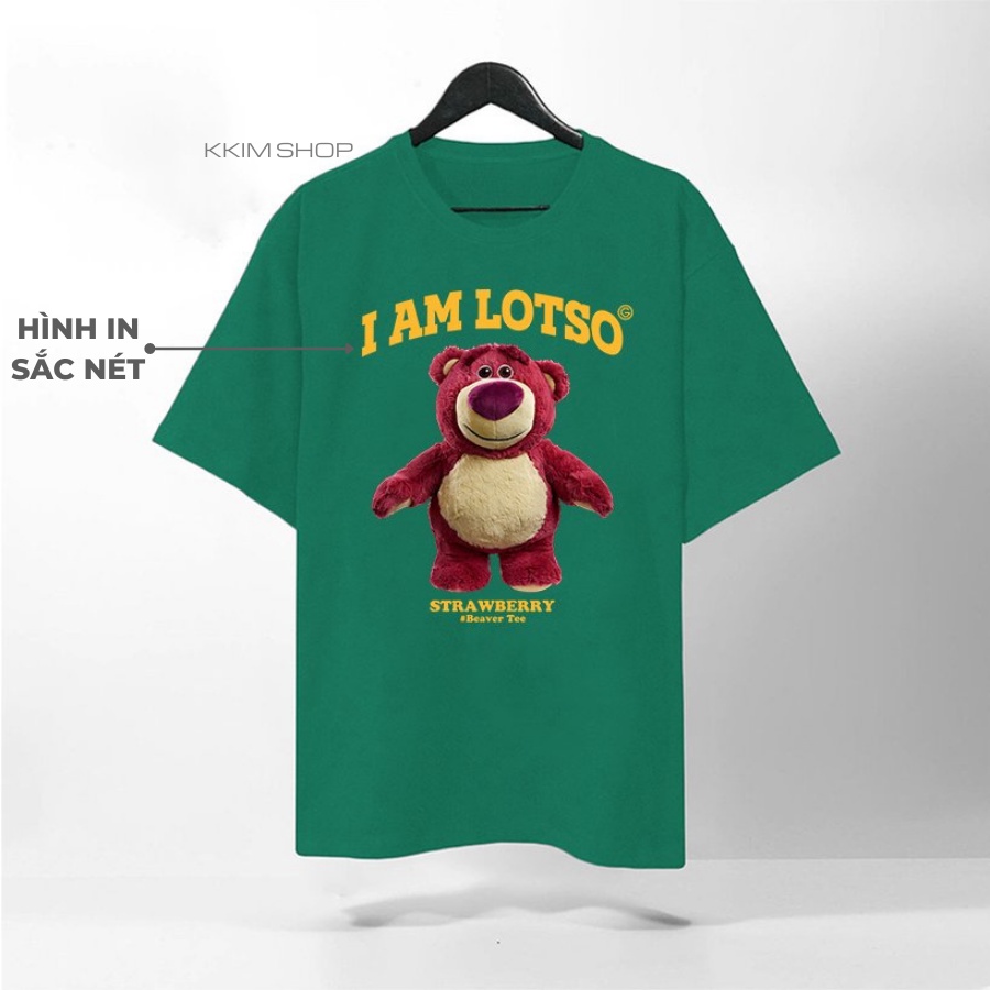 Áo Thun Tay Lỡ I AM LOTSO GẤU, áo phông Unisex nam nữ Form rộng oversize, chất liệu Cotton. KKIMShop