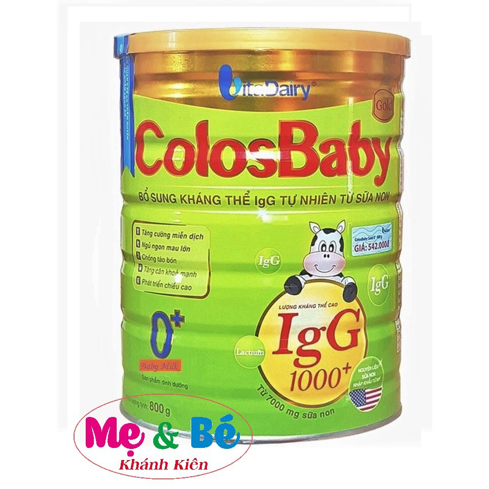 Sữa ColosBaby Gold 1000IgG 0+ 800g (Chính Hãng VitaDairy, Date 2024)