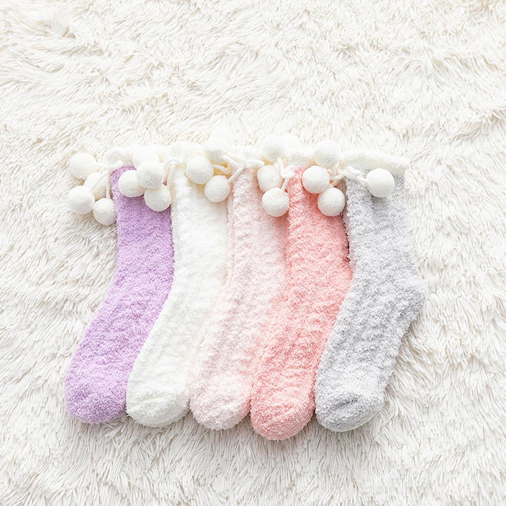 QQMALL Vớ Lông Cừu San Hô Dày Dặn Ấm Áp Thời Trang