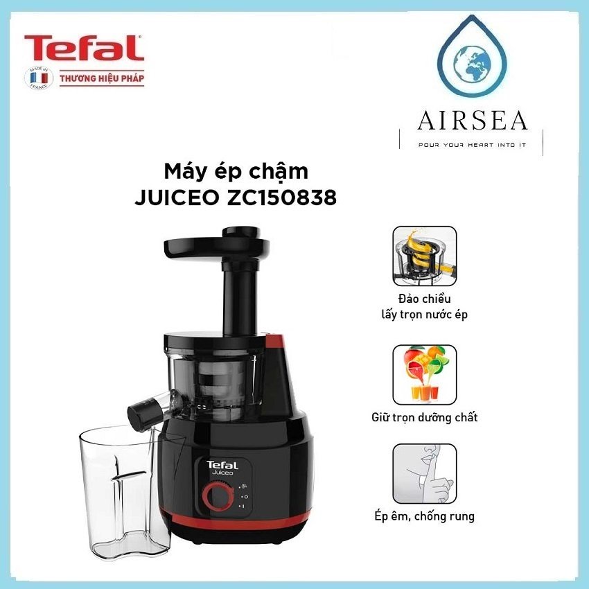 Máy Ép Chậm Trái Cây Cao Cấp 0.8L Tefal ZC150838 150W - Hàng Chính Hãng