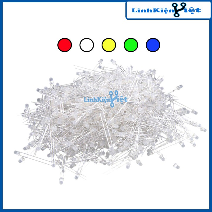 Túi 1000 bóng led đơn siêu sáng 3mm (ánh sáng tinh khôi)