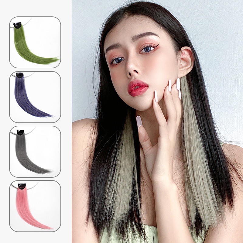 Tóc giả kẹp higlight nhiều màu phong cách Hàn quốc
