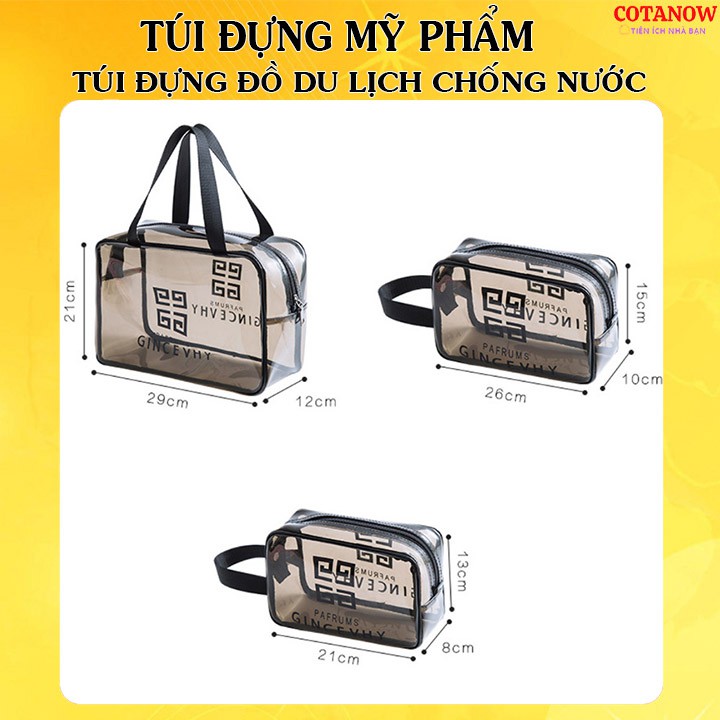 Túi đựng mỹ phẩm trong suốt Túi đựng đồ du lịch COTANOW