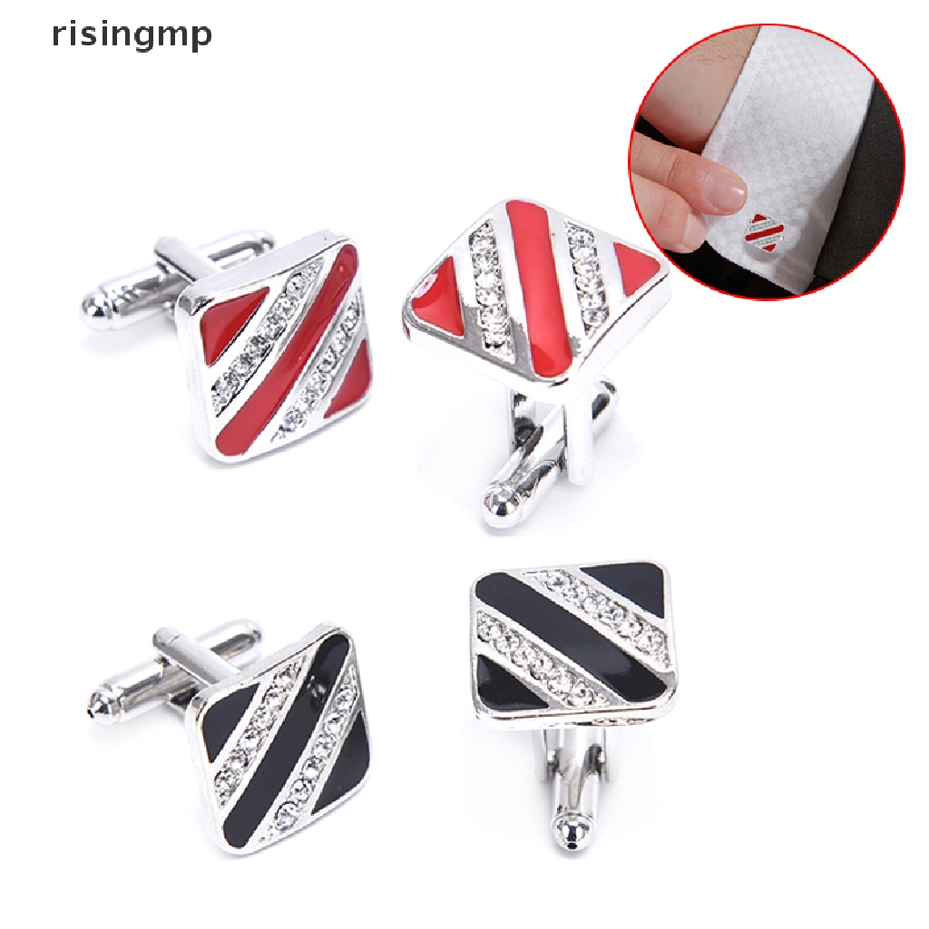 Khuy Măng Sét Cài Áo Sơ Mi Màu Đỏ Đen Cho Nam ♨Nóng Bỏng