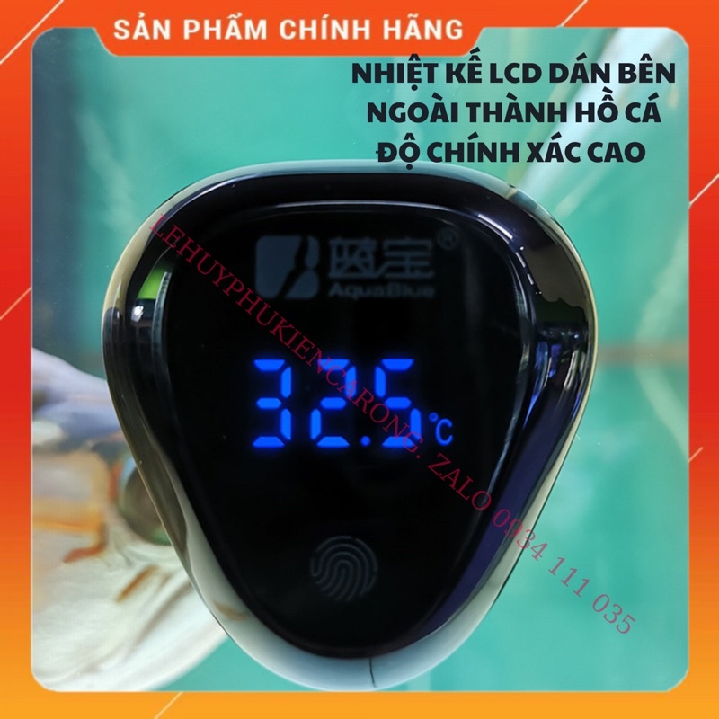 Nhiệt Kế LCD AQUABLUE Và MOUNTAIN TREE Dán Ngoài Thành Hồ, Nhỏ Gọn Độ Chính Xác Cao Sau 10 Phút