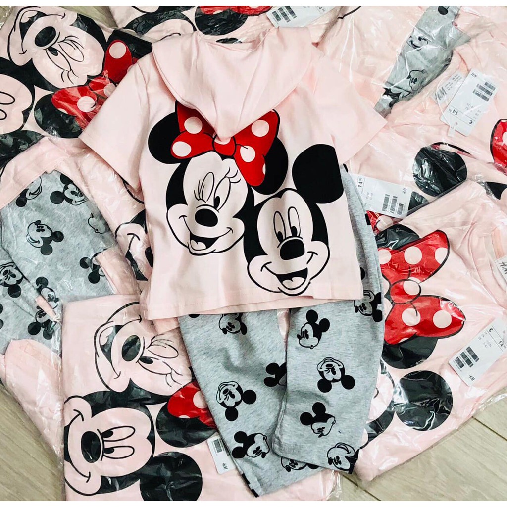 Bộ 3 chi tiết kèm yếm H./M cho bé trai bé gái siêu đẹp, chất cotton mềm size 2-6 tuổi