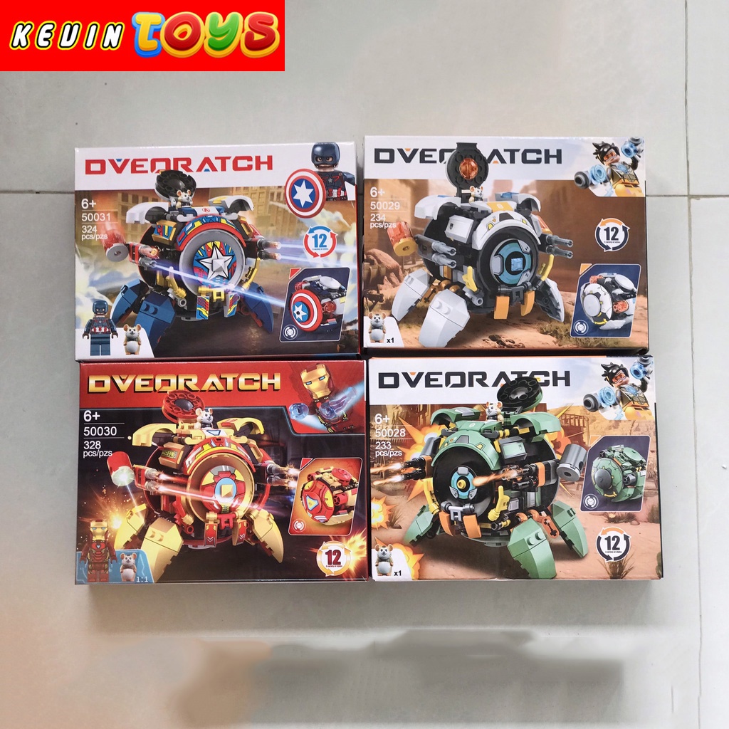 Đồ Chơi Lắp Ráp LEGO Mô Hình Robot Wreaking Ball Hamster 12 in 1 Anh Hùng Iron Man,Captain America Có Đèn Laser 200+PCS
