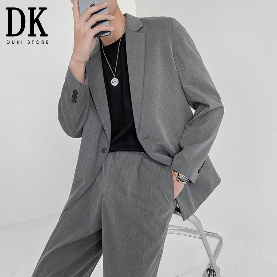 Áo vest áo khoác blazer nam màu xám cá tính LZB0050 - DUKI STORE