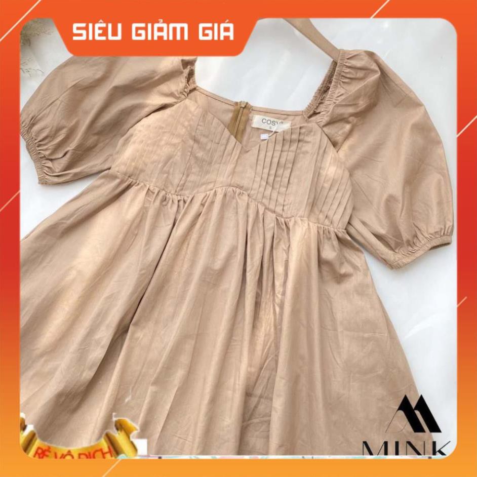 [FLASHSALE] ĐẦM XẾP LY NGỰC - Chất Liệu Kaki Thun Nhập Khẩu - 3 màu Trắng/ Nude/ Hồng [HÀNG THIẾT KẾ] [HOT] | BigBuy360 - bigbuy360.vn