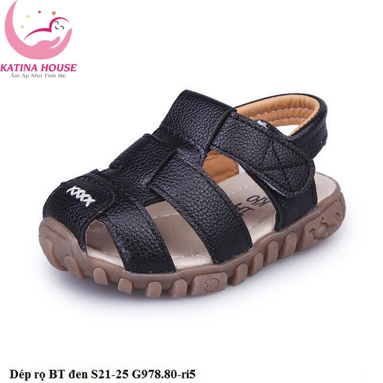 Sandal bé trai/ Dép rọ cho bé trai đen size 21-25