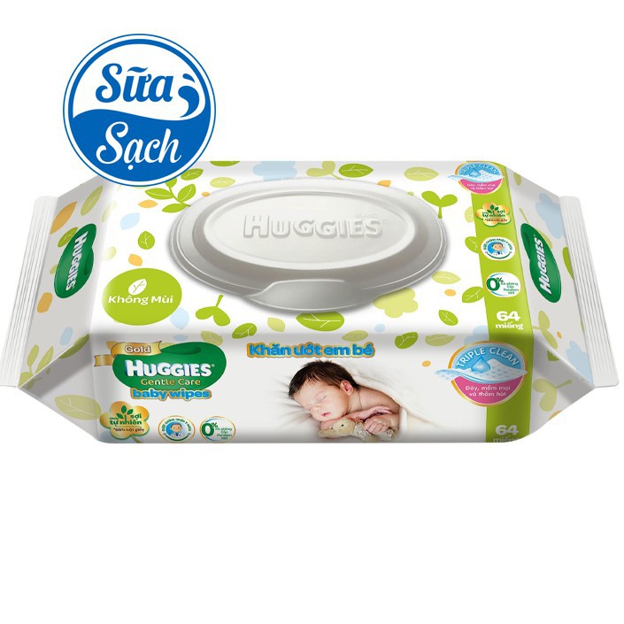 [GIÁ TỐT] Khăn ướt Huggies không mùi 64 tờ