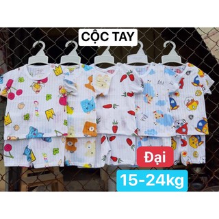 Bộ cộc tay cotton giấy size đại 15-24kg cho bé trai bé gái