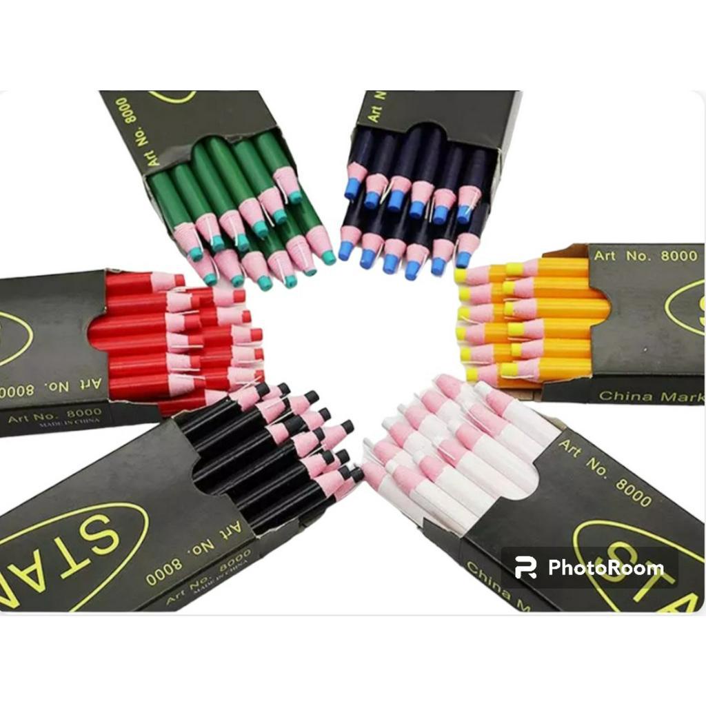 Hộp 12c Bút Sáp Vẽ Vải Cuộn Giấy, Dùng Đánh Dấu Vải STANDARD