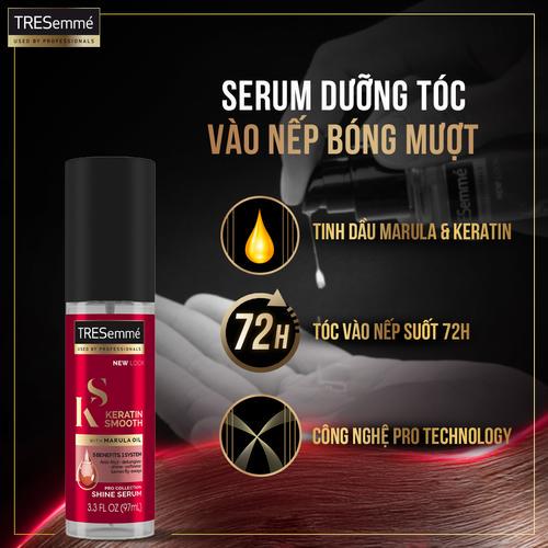 Serum Dưỡng Tóc TRESEMME Keratin Smooth Xịt Dưỡng tóc tạo kiểu Dầu Marula & Keratin Tóc Vào Nếp Bóng Mượt 97ml