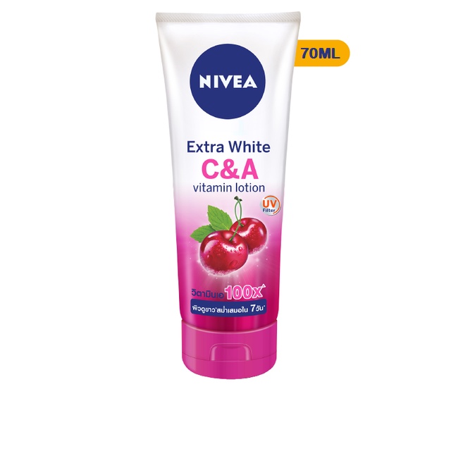 [Mã FMCGMALL -8% đơn 250K] [HB Gift] Sữa dưỡng thể dưỡng trắng Nivea C&amp;A vitamin Lotion-mini size 70ml-80377