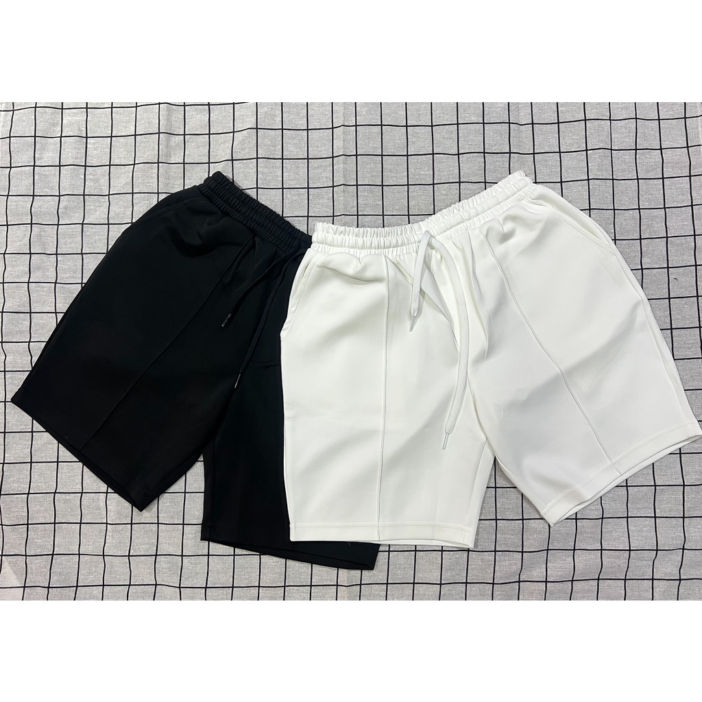 Quần Short Thun Trơn Poly Ống Suông Nam Nữ Unisex Chất Dày Mịn Không xù