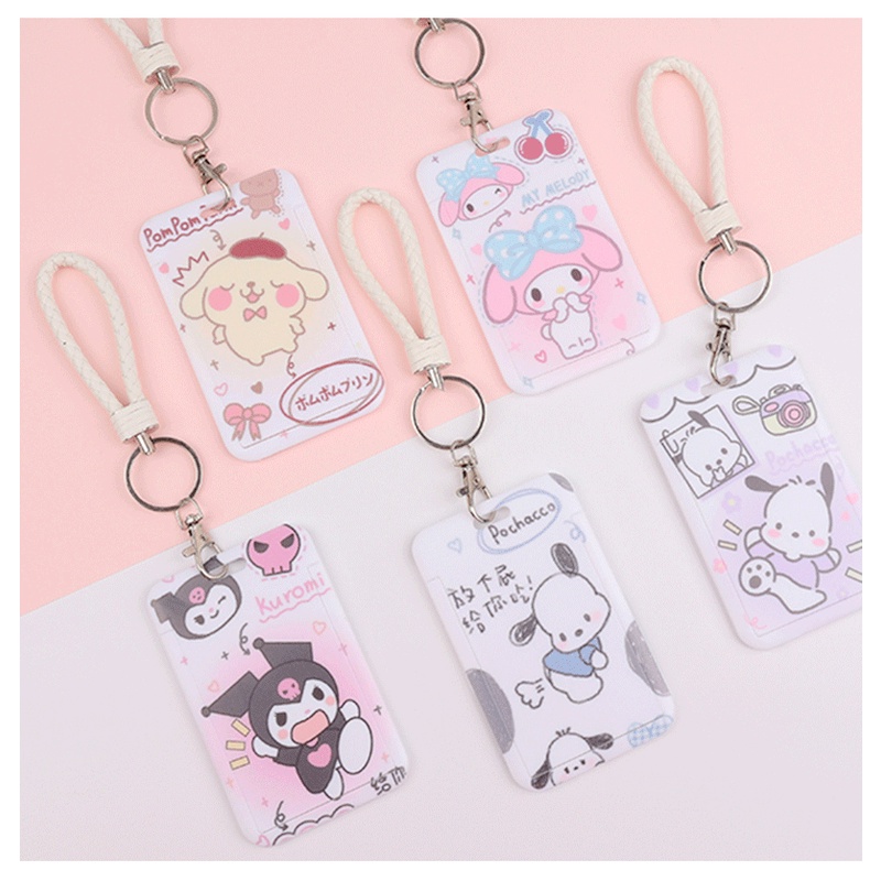Ví Đựng Thẻ ID / Thẻ ID / Móc Khóa Họa Tiết Kuromi Dễ Thương Cho Học Sinh Ốp