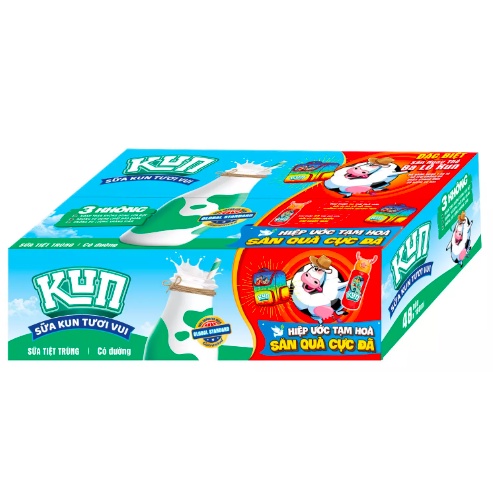 THÙNG 48 HỘP SỮA KUN TƯƠI VUI CÓ ĐƯỜNG
