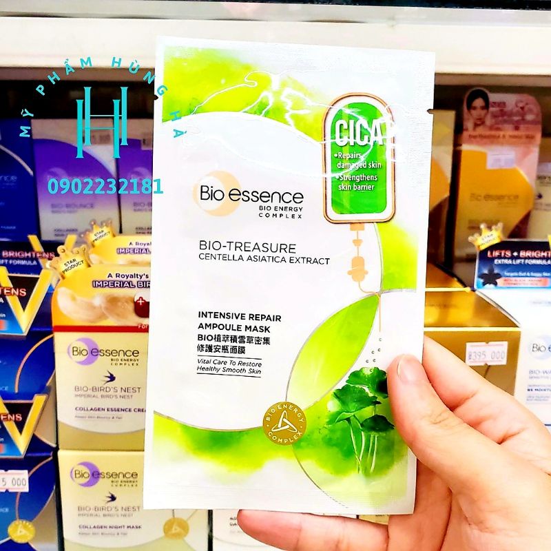Mặt nạ Bio Essence, 5 mặt nạ tinh chất rau má dành cho da nhạy cảm, kích ứng Bio-Essence Bio-Treasure Intensive Repair