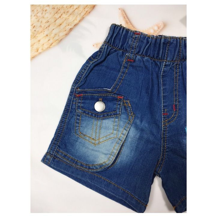 Quần short jean túi hộp 10-17kg  bé trai-  Quần short bé trai- Thun cotton jeans thoáng mát - Tomchuakids