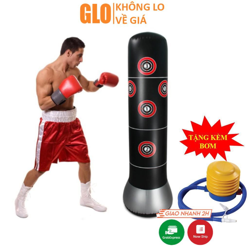 Bao Trụ Đấm Bốc Tự Cân Bằng Kèm Bơm PURE BOXING Cao 160cm, Đường Kính 48cm