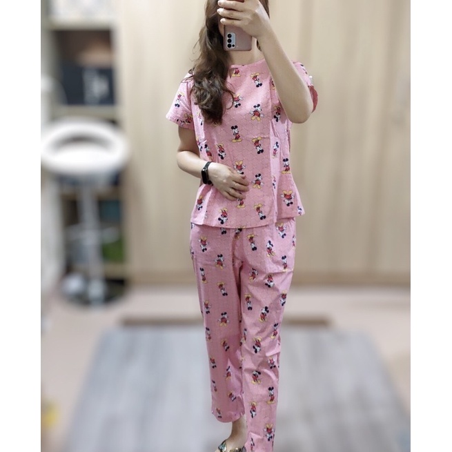 Bộ đồ mặc nhà nữ⚡️đồ ngủ tay cộc quần lỡ chất vải thô dư đẹp