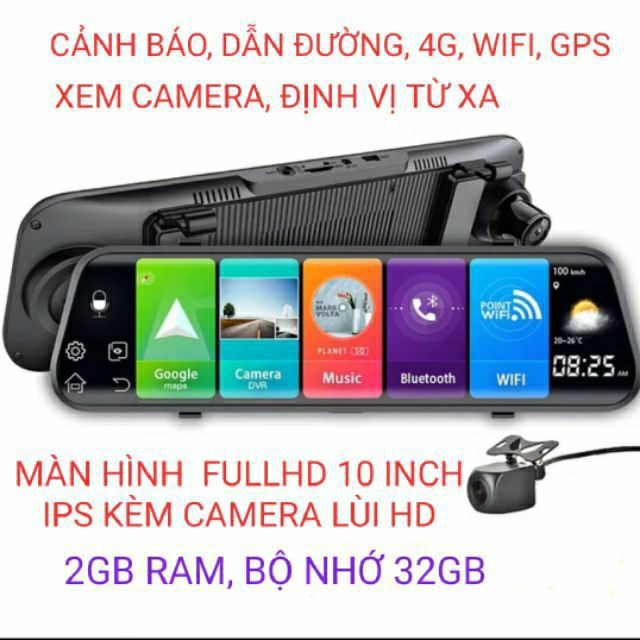 Camera hành trình Android 4G,wifi, gps gương Q18