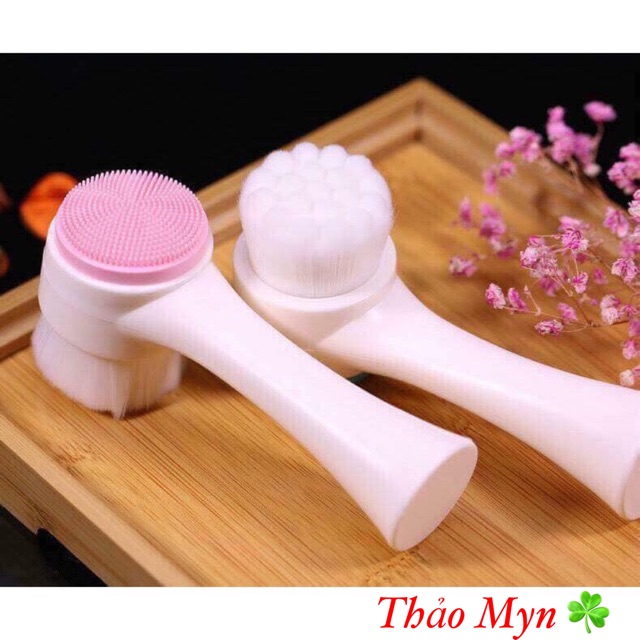 Cọ massage rửa mặt 2 đầu 3D