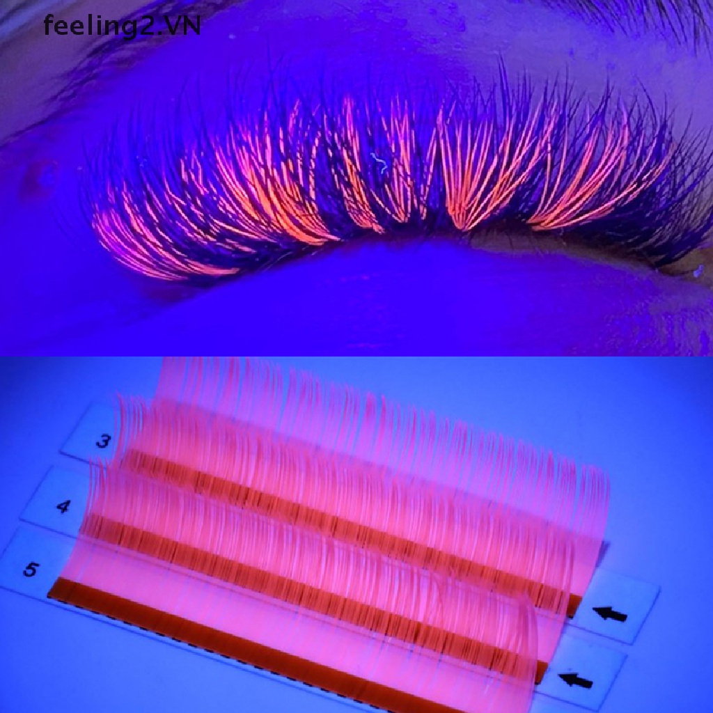 (VNfeel) Lông Mi Giả Màu Xanh Lá Cây Phát Sáng Trong Bóng Tối