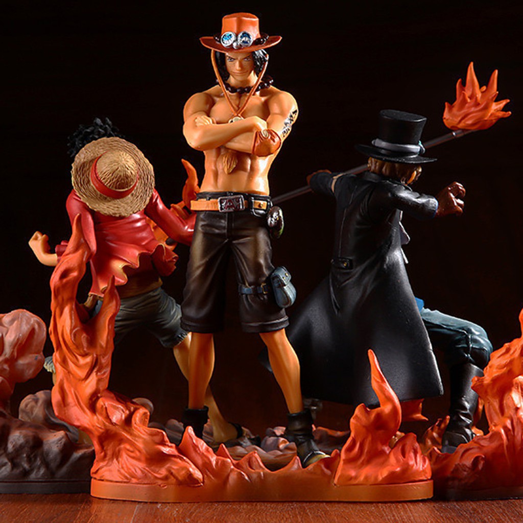 [Figure&Toy]3Pcs Anime One Piece Luffy Ace Sabo Model Toys Ornaments Collection Supplies