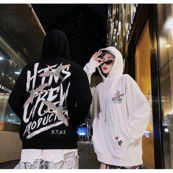 Áo hoodie htns cò trắng