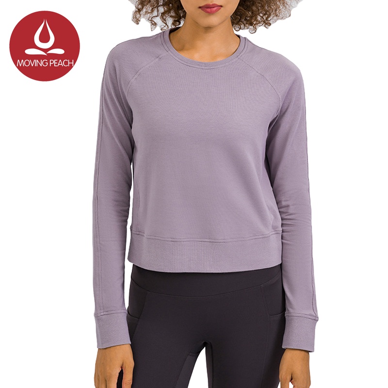 MOVING PEACH Women Yoga wear Loose Casual Sports Longsleeve BSV