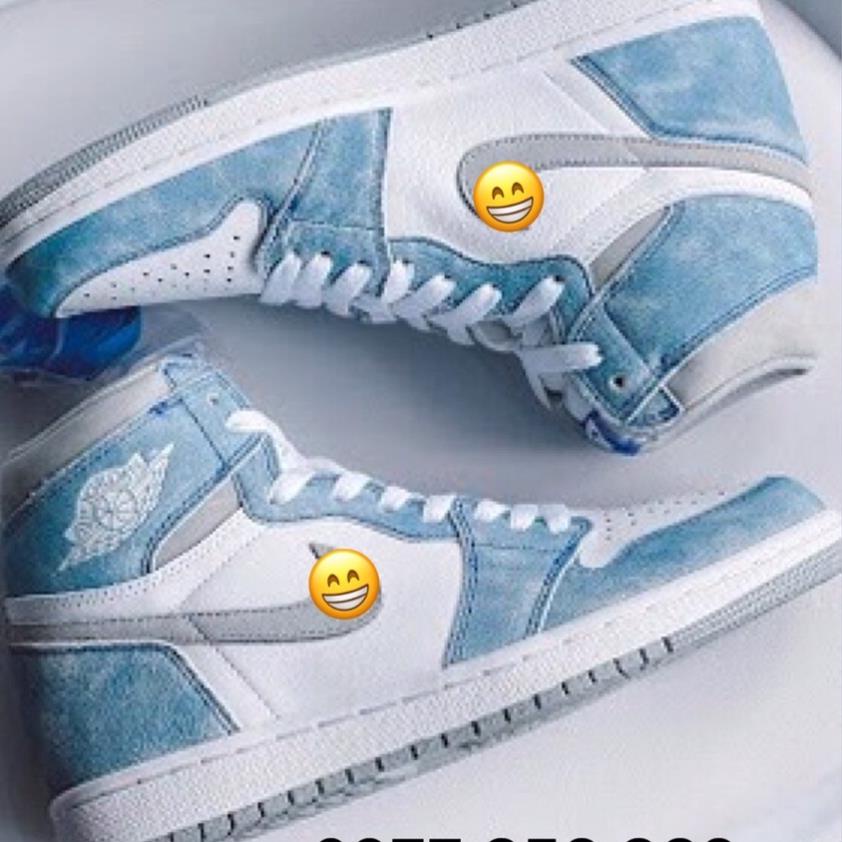 Giày thể thao Jordan 1 nam nữ xanh loang [ Free Ship] Giày JD1 xanh dương nỉ loang hàng cao cấp