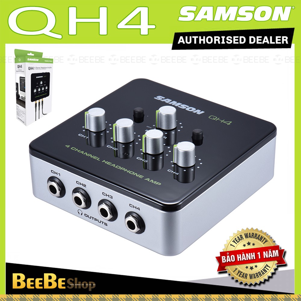 Samson QH4 - Bộ Chia Tai Nghe 4 Cổng Cho Phòng Thu, Khuếch Đại Cao Cấp Headphone Distribution Amplifier