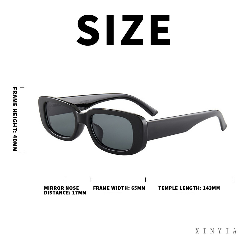 Kính mát gọng chữ nhật phong cách hip hop cho nam và nữ tùy chọn màu sắc
