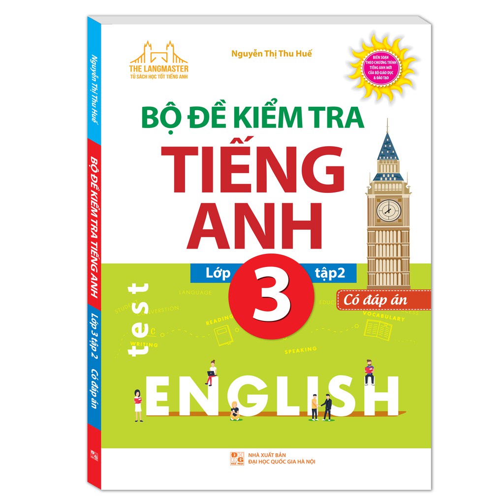 Sách - Bộ đề kiểm tra tiếng Anh lớp 3 tập 2 - Có đáp án (Tải file CD đính kèm) Tặng Bookmark