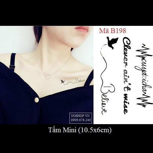 Hình xăm dán chữ B198