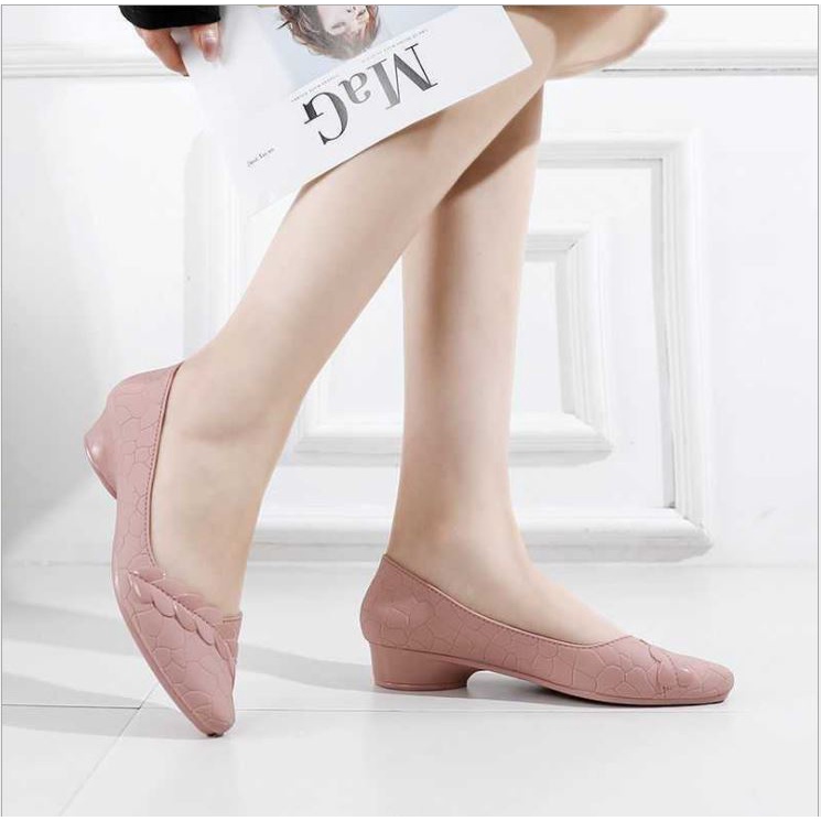 [HCM] Giày Búp Bê Nữ Tiểu Thư Hoạ Tiết Chiếc Lá Đơn Giản Sang chảnh