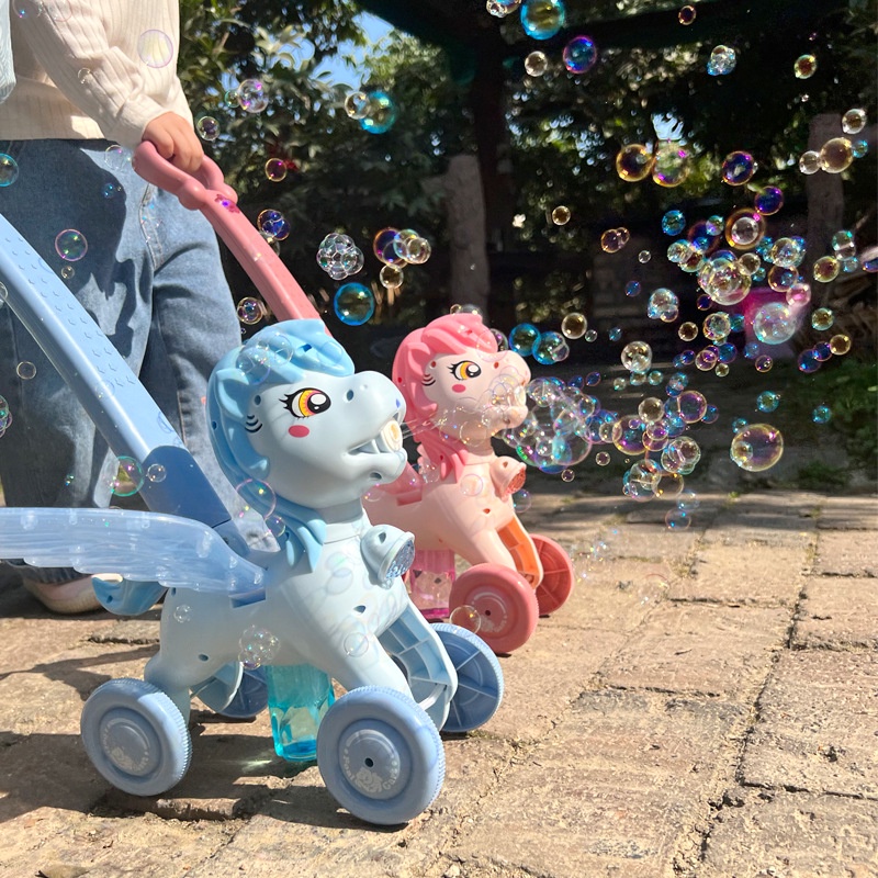 Đồ Chơi Xe Đẩy Thổi Bong Bóng Hình Vịt Có Nhạc Và Đèn Cho Bé