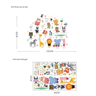 Decal trang trí tường - Thú tiếng anh E1