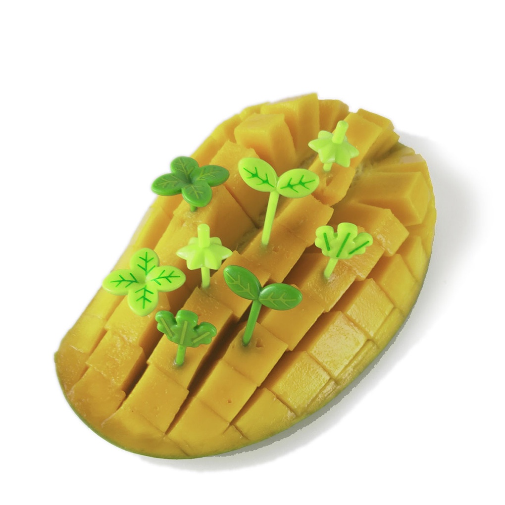 8pcs Fruit Fork Children Toothpick Food Prod Leaves Plastic Decoration Lunch Box Accessory burang