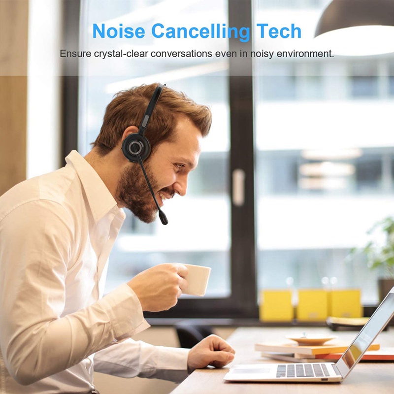 Tai Nghe Bluetooth Không Dây Chống Ồn Có Mic Cho Pc / Điện Thoại / Máy Tính Bảng