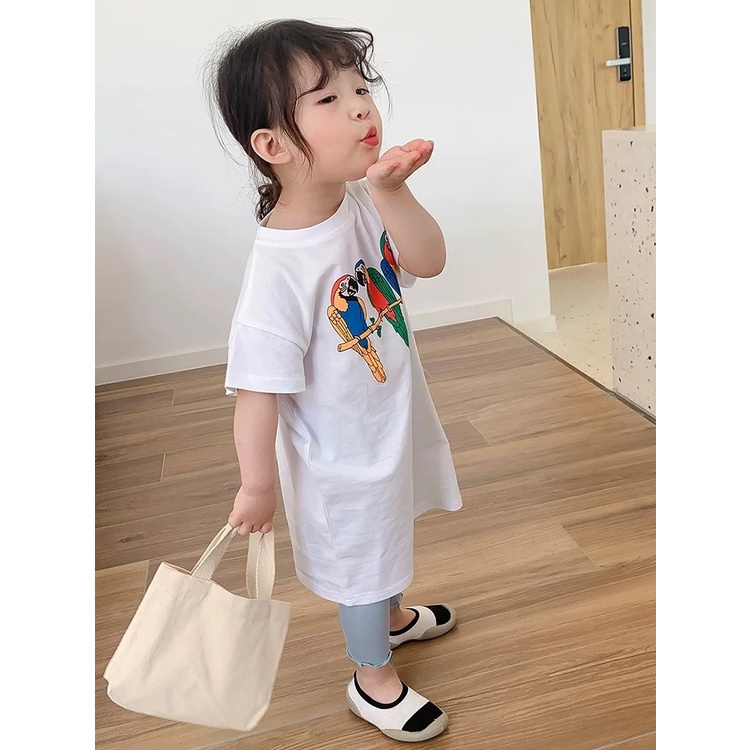 Váy bé gái, đầm bé gái chất cotton thoáng mát, váy suông bé gái dễ thương 10 - 45kg VBG06