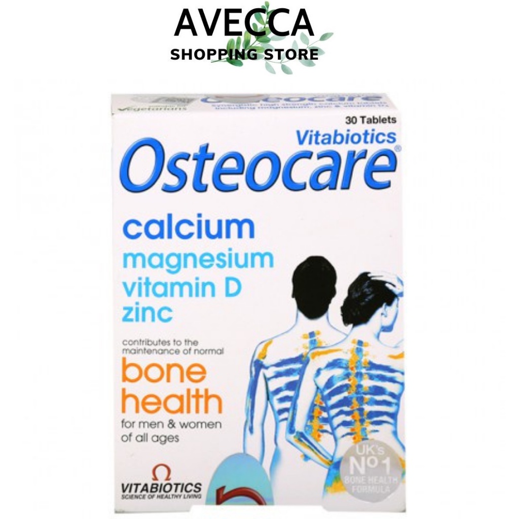 Thực Phẩm Bổ Sung Canxi, Magie, Vitamin d3 Giúp Chắc Khỏe Xương, Ngừa Chuột Rút Vitabiotics Osteocare (Hộp 30 viên)