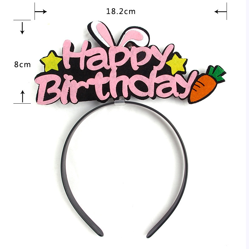 Bờm cà rốt Happy Birthday - Trang trí sinh nhật