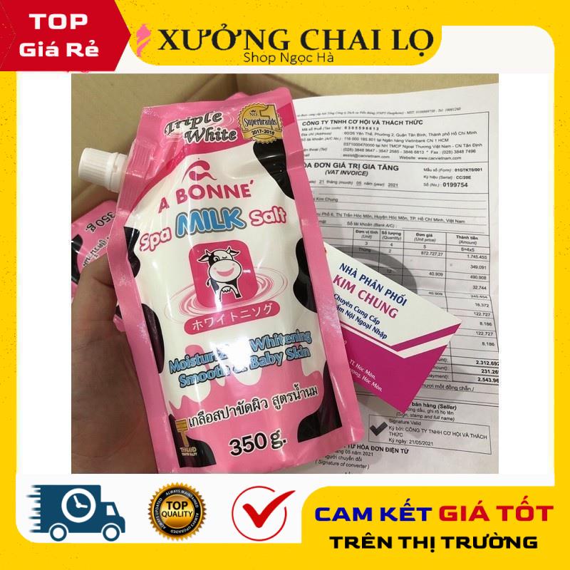 Tẩy Da Chết ❤ Kem Dưỡng Da ❤ Muối tắm sữa bò tẩy tế bào chết 350g, nguyên liệu, công thức làm kem trộn body trắng da.